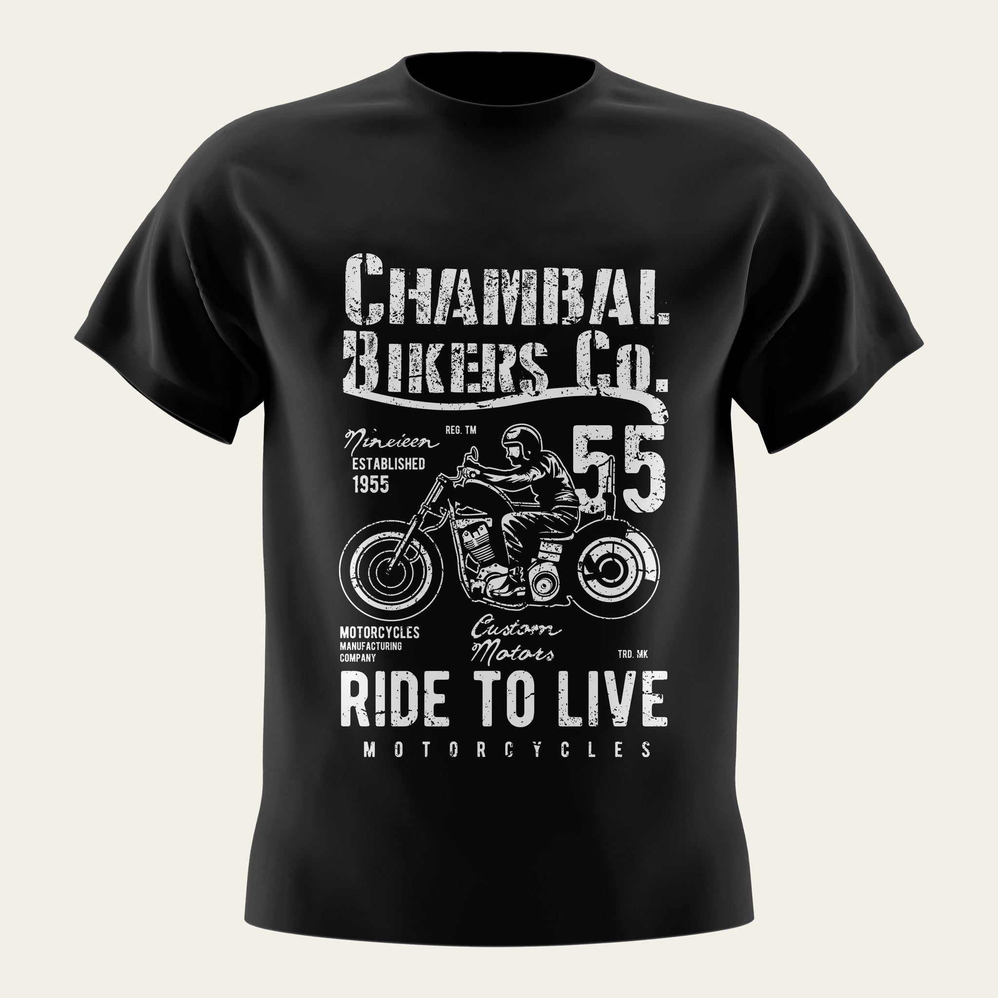 Ride to Live Round Neck T-Shirt The Chambal®