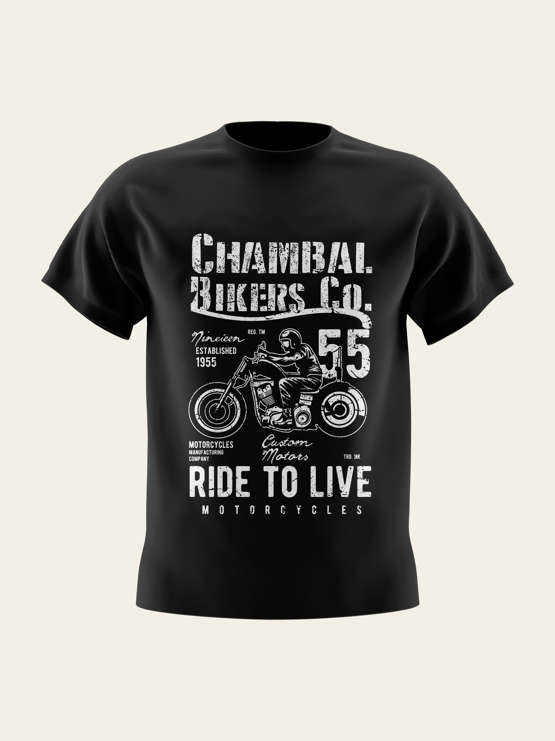 Ride to Live Round Neck T-Shirt The Chambal®