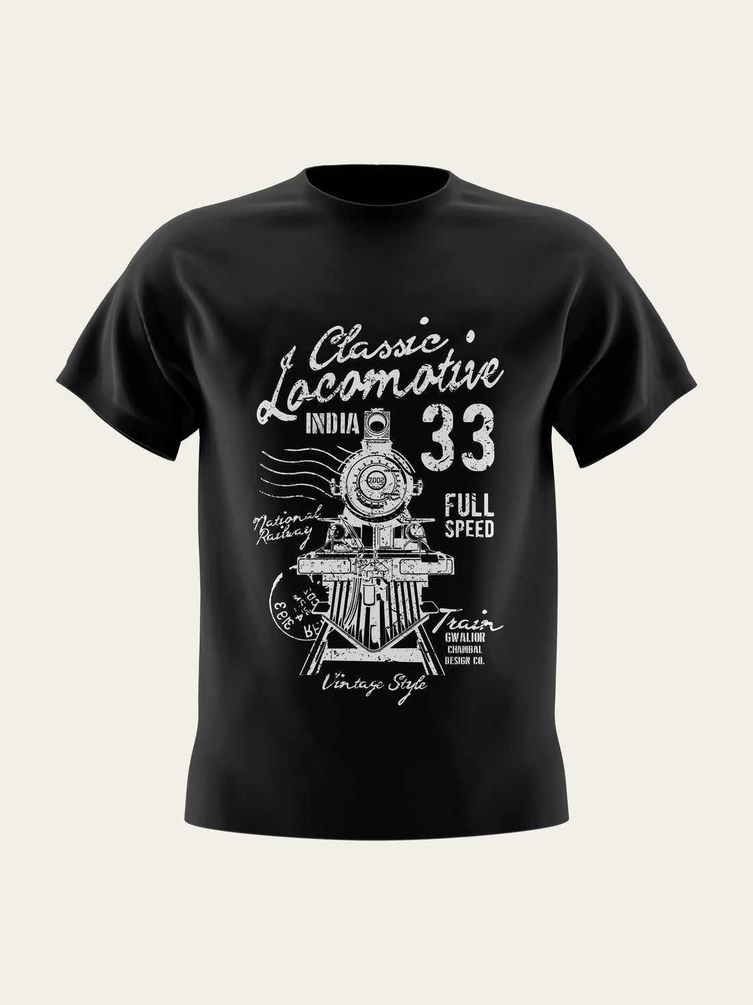 Classic Locomotive Round Neck T-Shirt The Chambal®