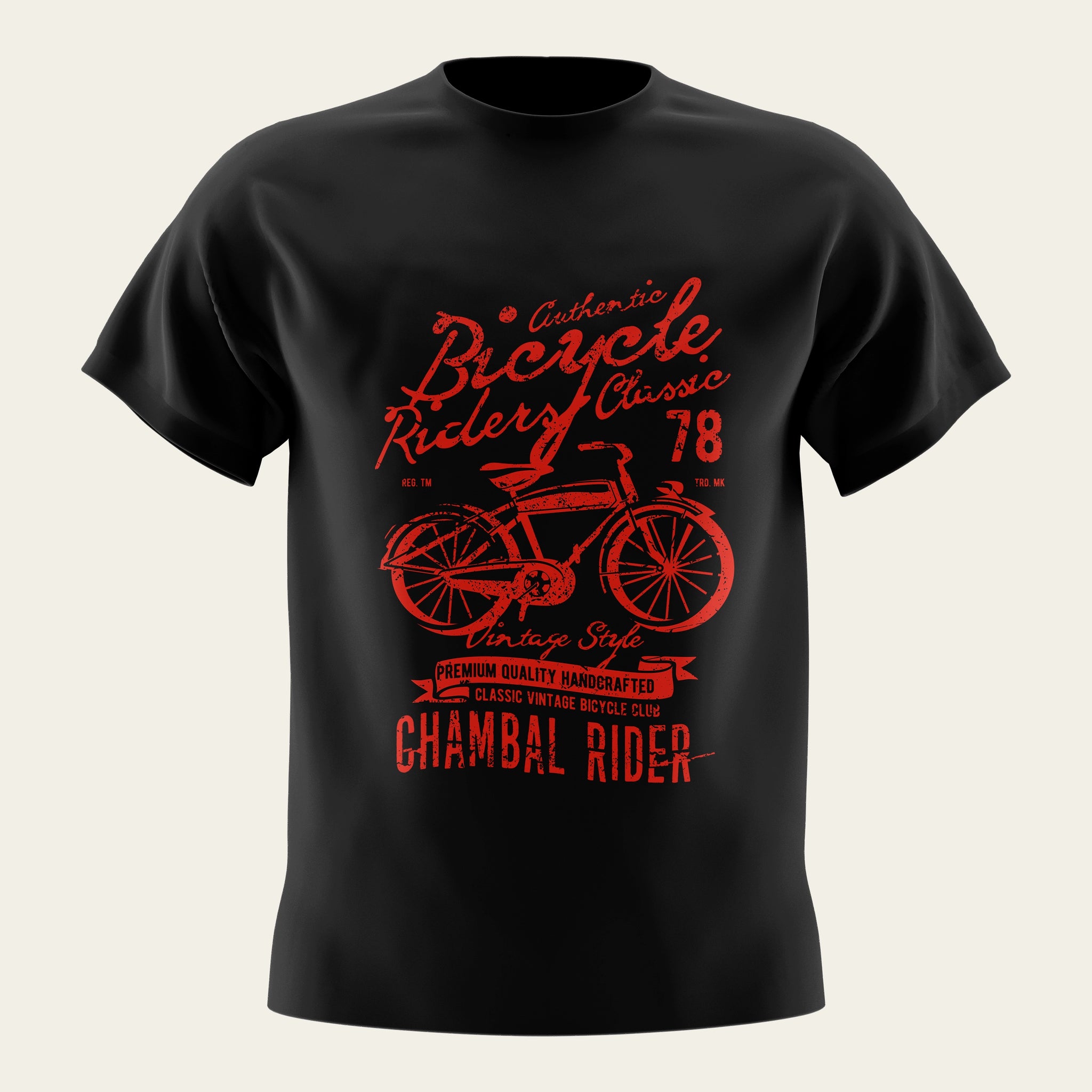 Bicycle Rider Round Neck T-Shirt The Chambal®