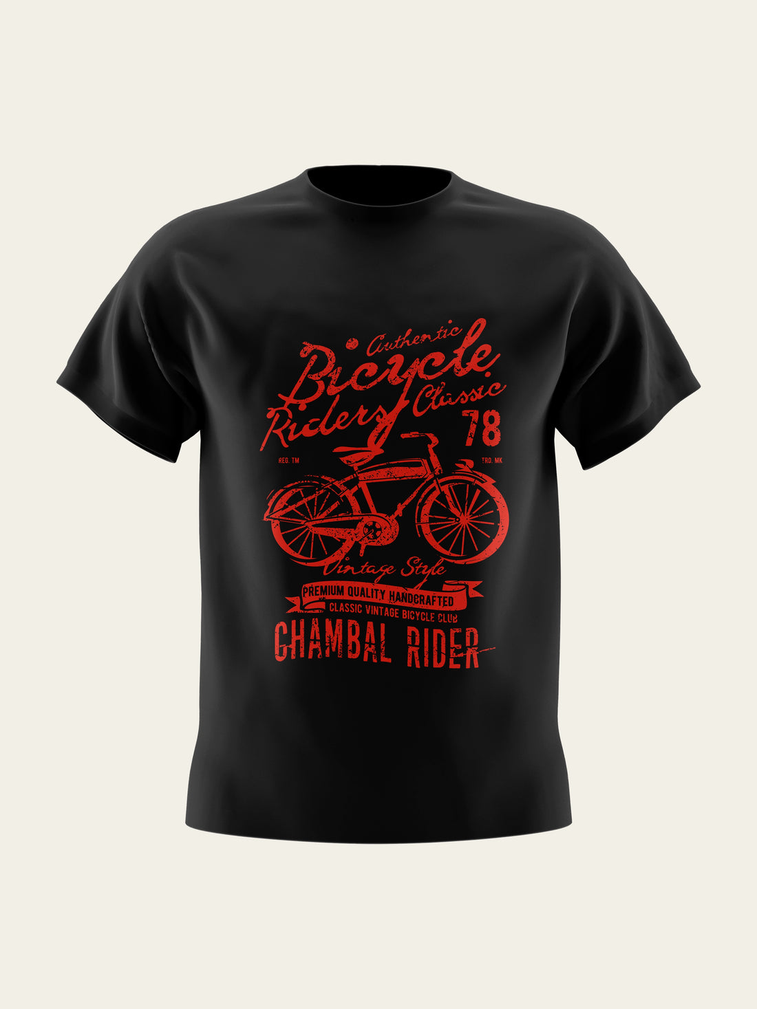 Bicycle Rider Round Neck T-Shirt The Chambal®