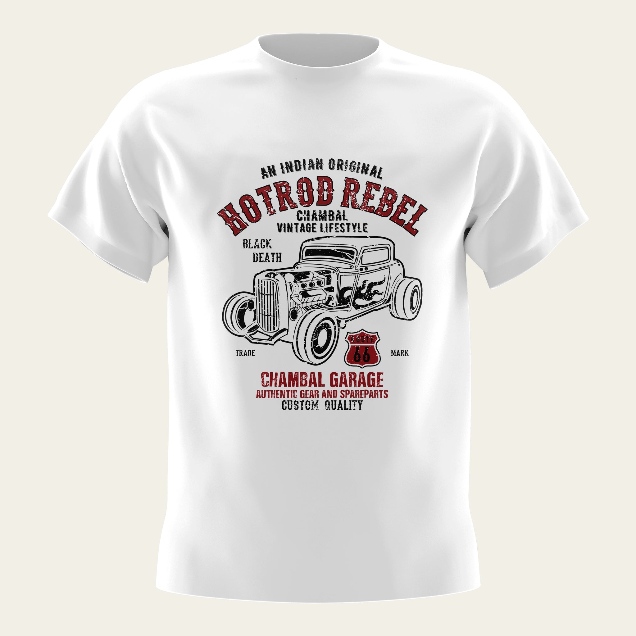 Hotrod Rebel Round Neck T-Shirt The Chambal®