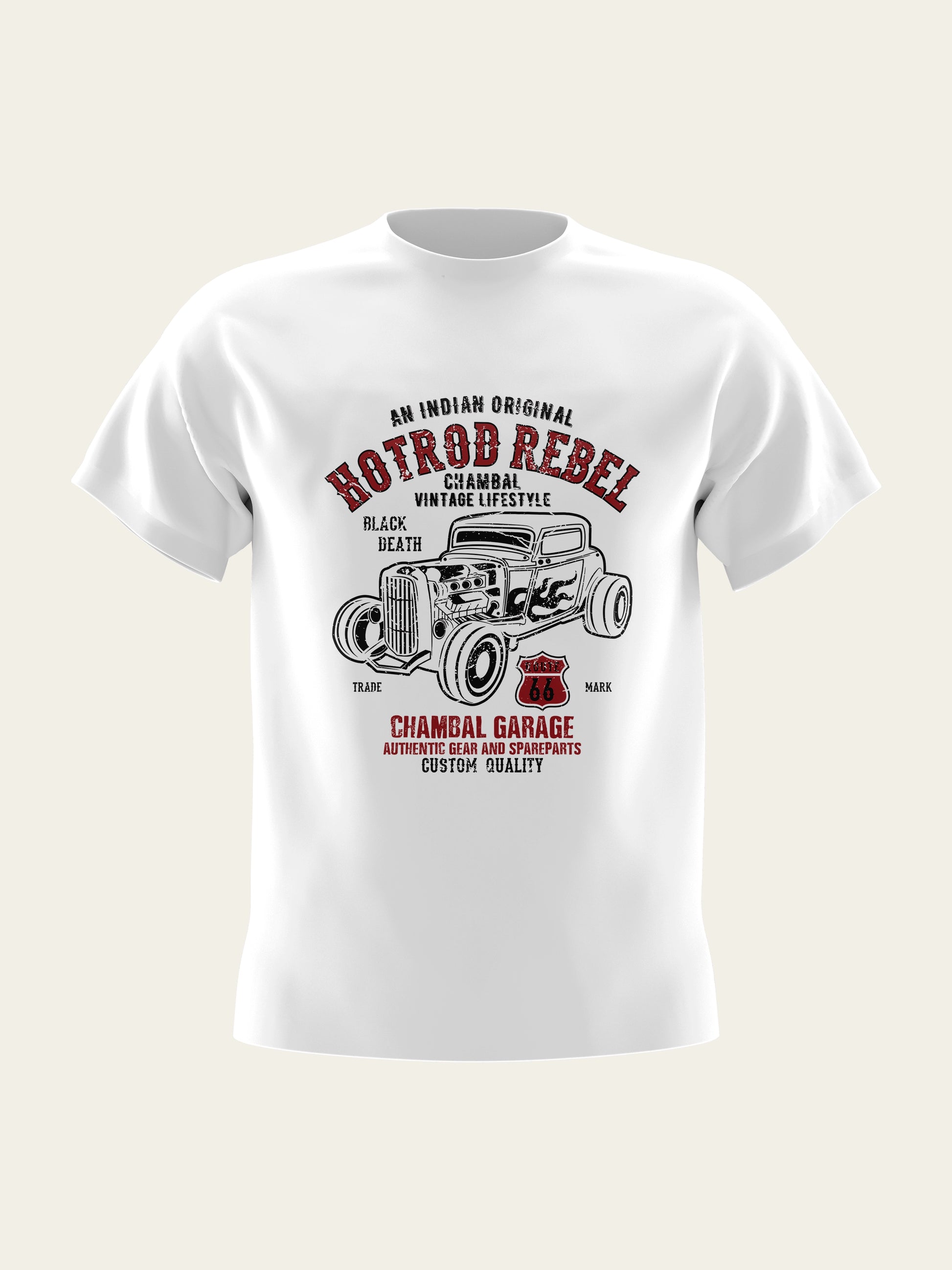 Hotrod Rebel Round Neck T-Shirt The Chambal®