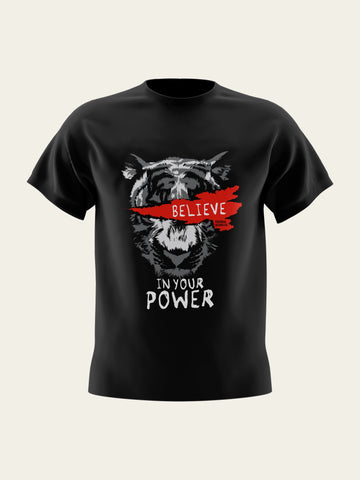 Believe In Power Round Neck T-Shirt The Chambal®