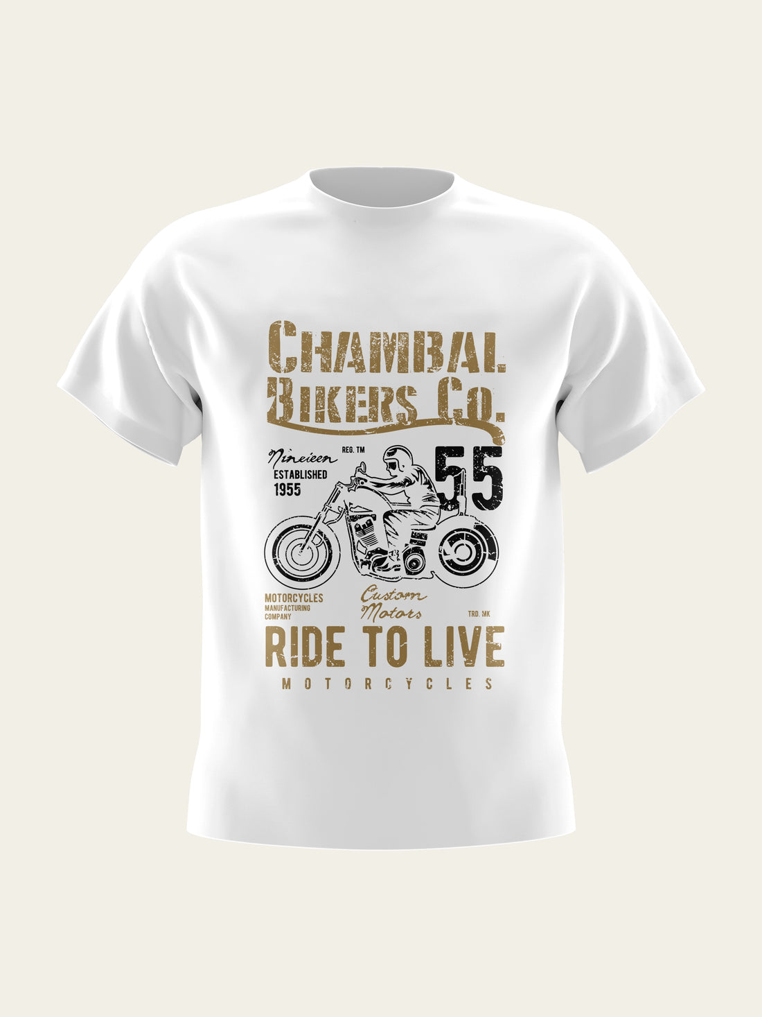 Ride to Live Round Neck T-Shirt The Chambal®