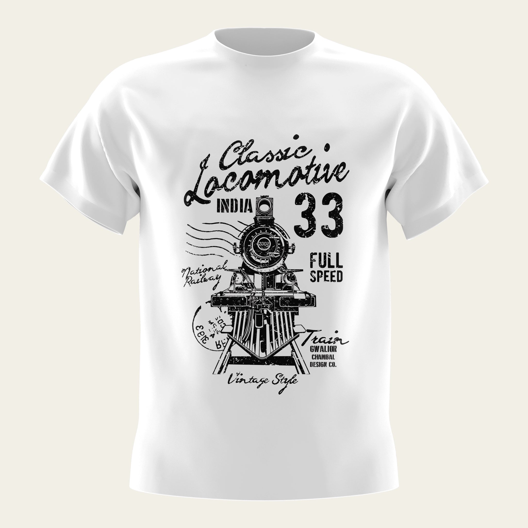 Classic Locomotive Round Neck T-Shirt The Chambal®