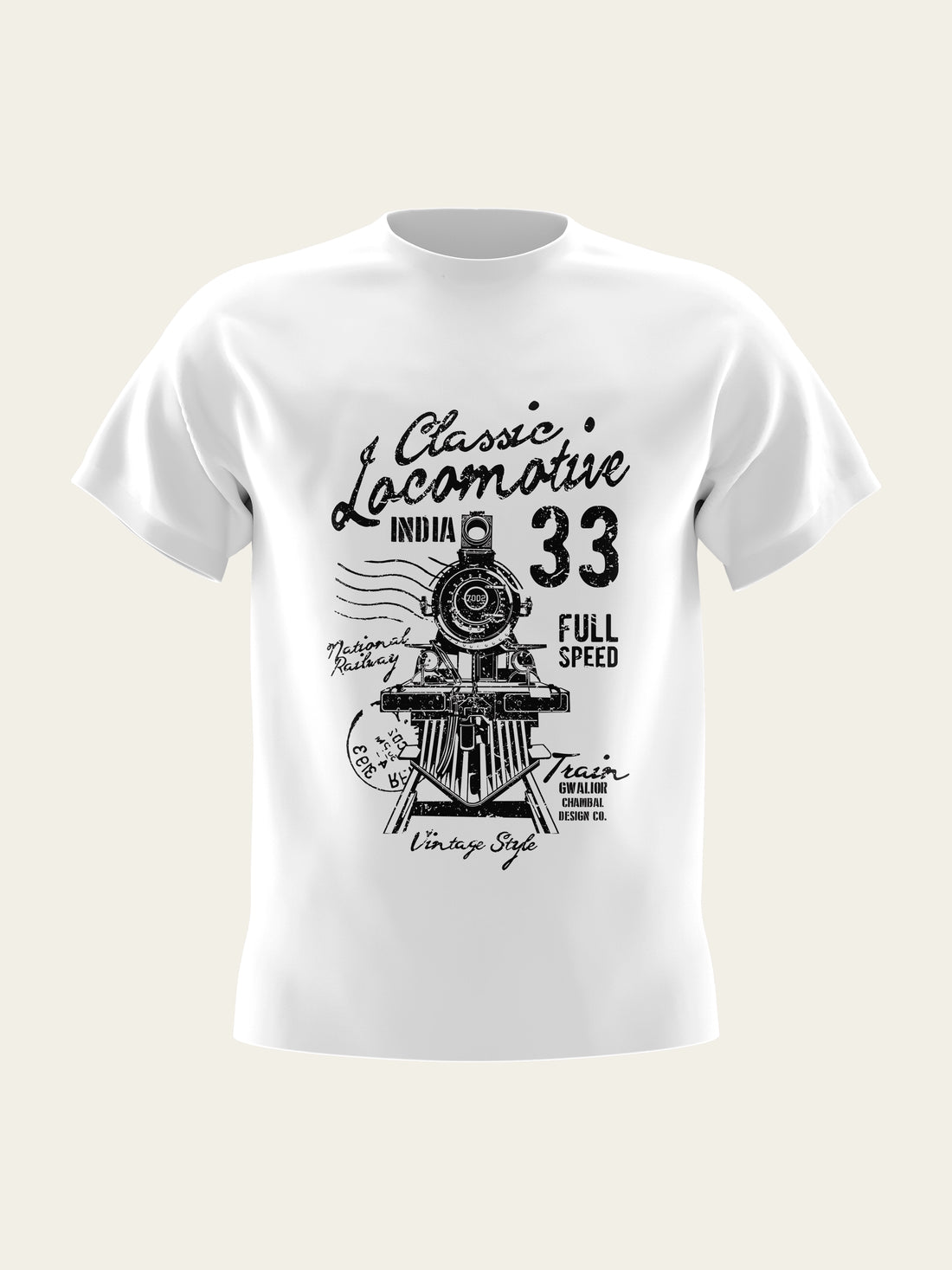 Classic Locomotive Round Neck T-Shirt The Chambal®