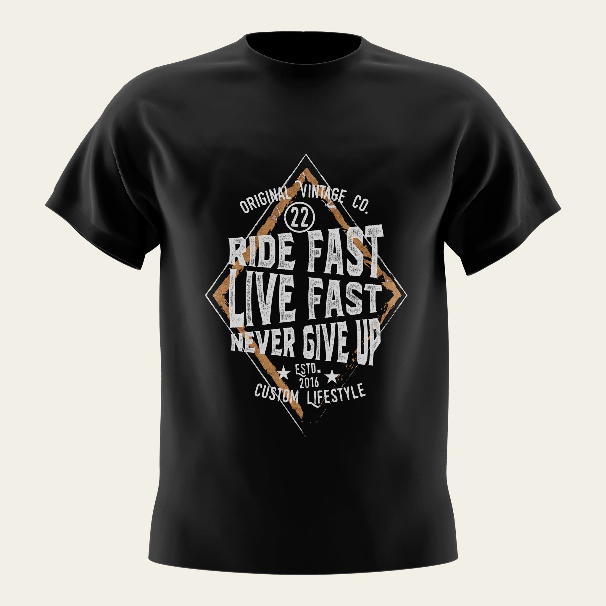 Ride Fast Live Fast Round Neck T-Shirt The Chambal®