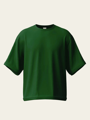 Bottle green Oversize Cotton T-Shirt by The Chambal The Chambal