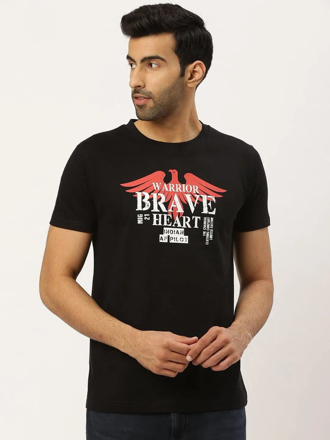 Brave Heart Black T-Shirt - The Chambal