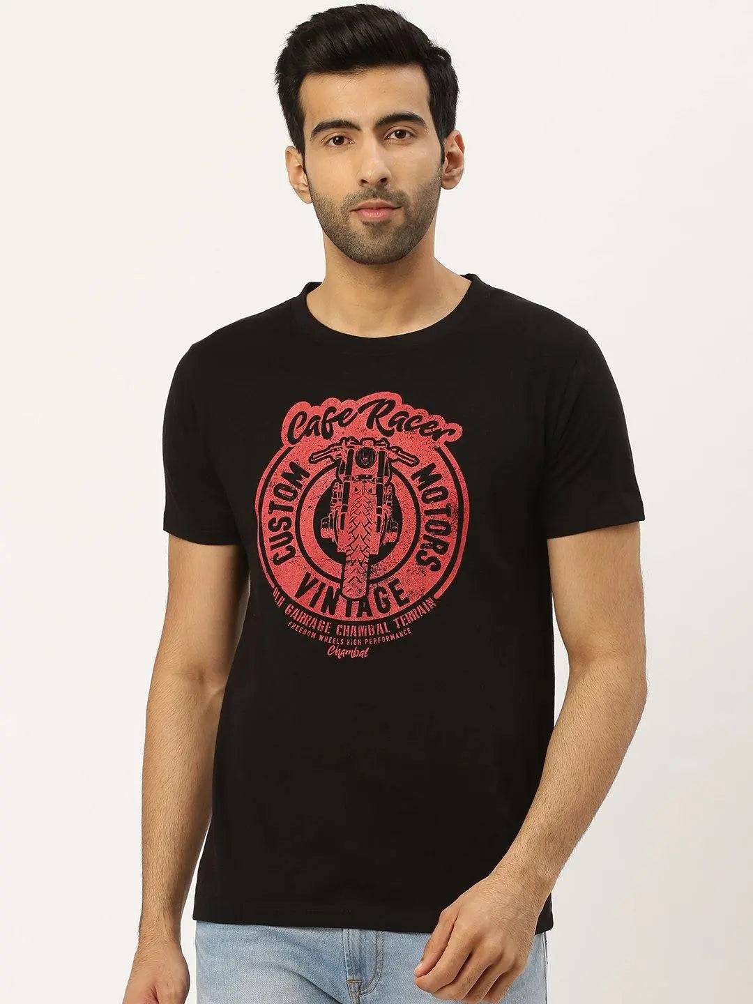 Cafe Race Black T-Shirt - The Chambal