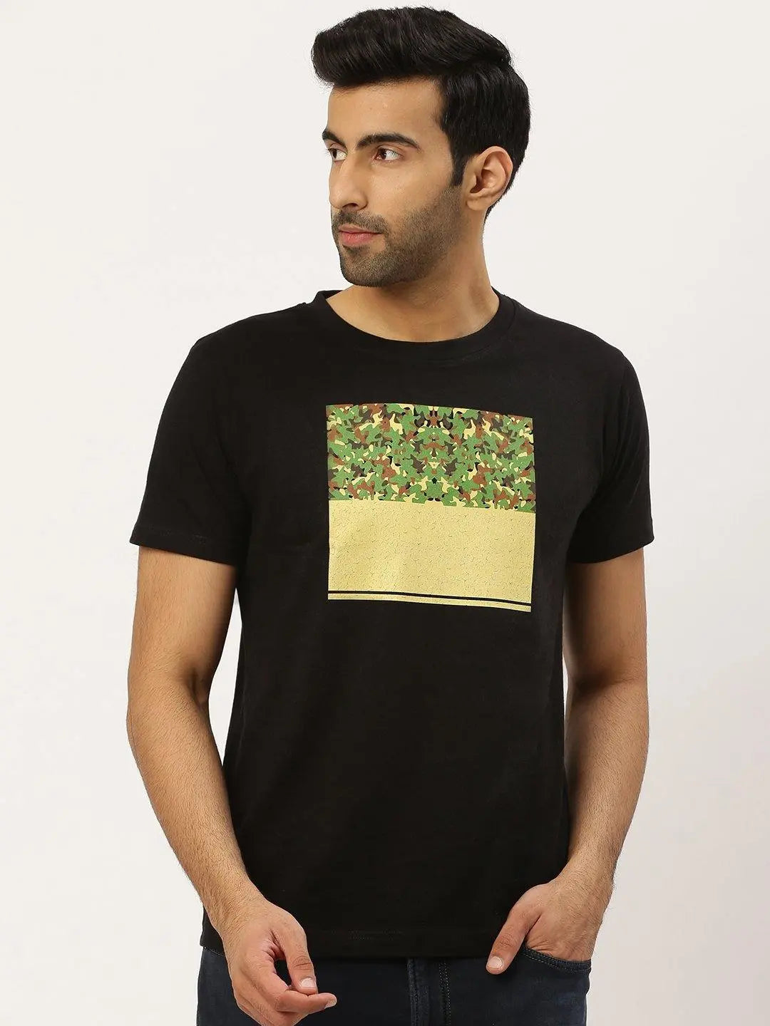 Camouflaging Black T-Shirt - The Chambal