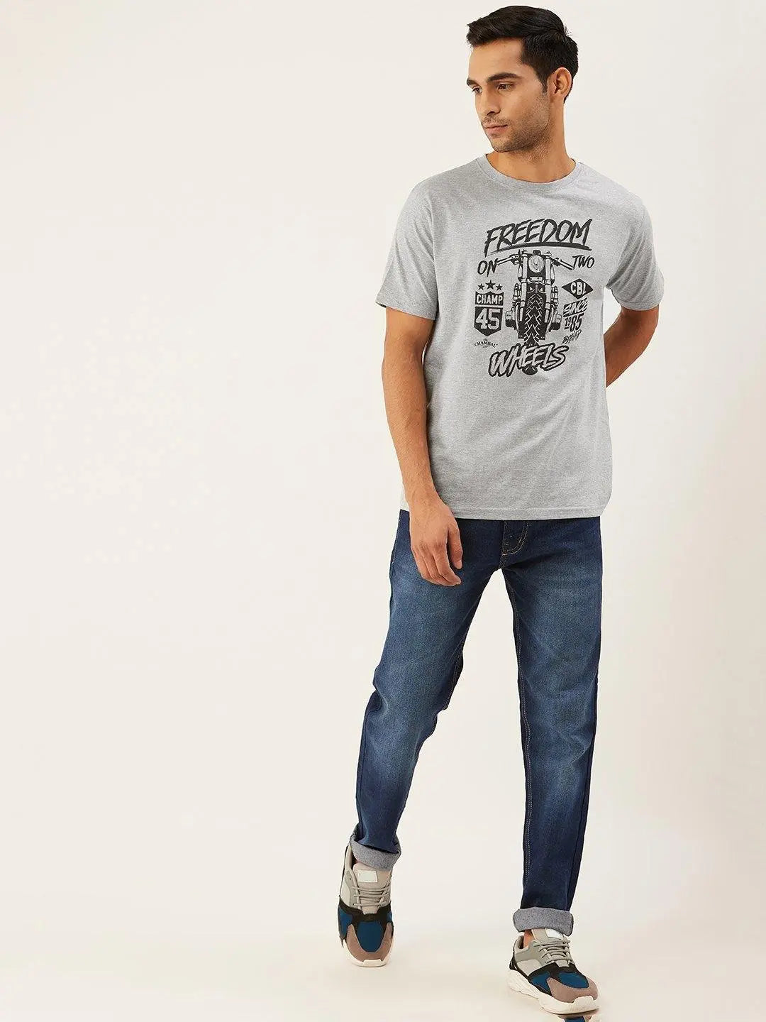 Freedom Wheels Grey T-Shirt - The Chambal