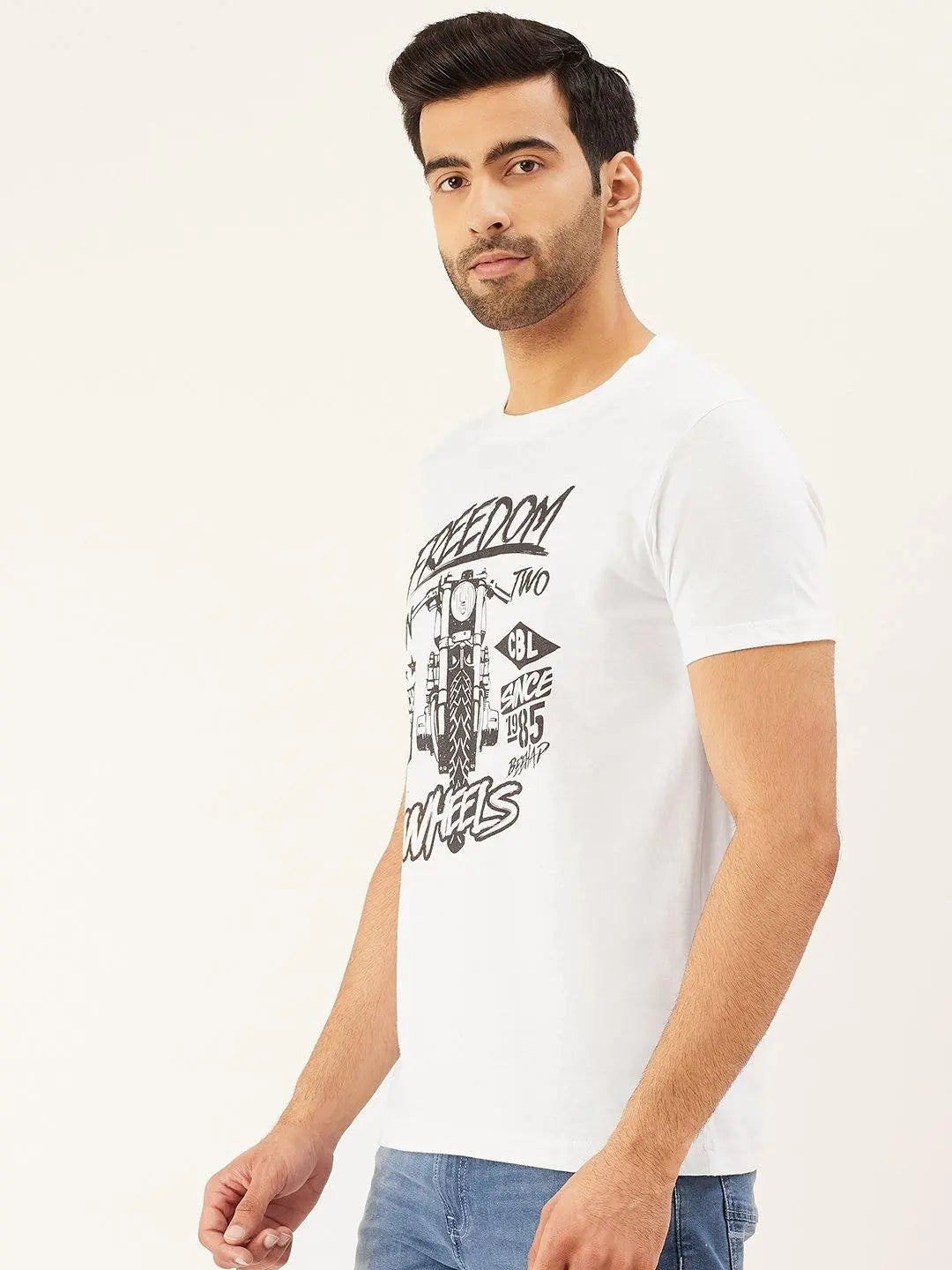 Freedom Wheels White T-Shirt - The Chambal