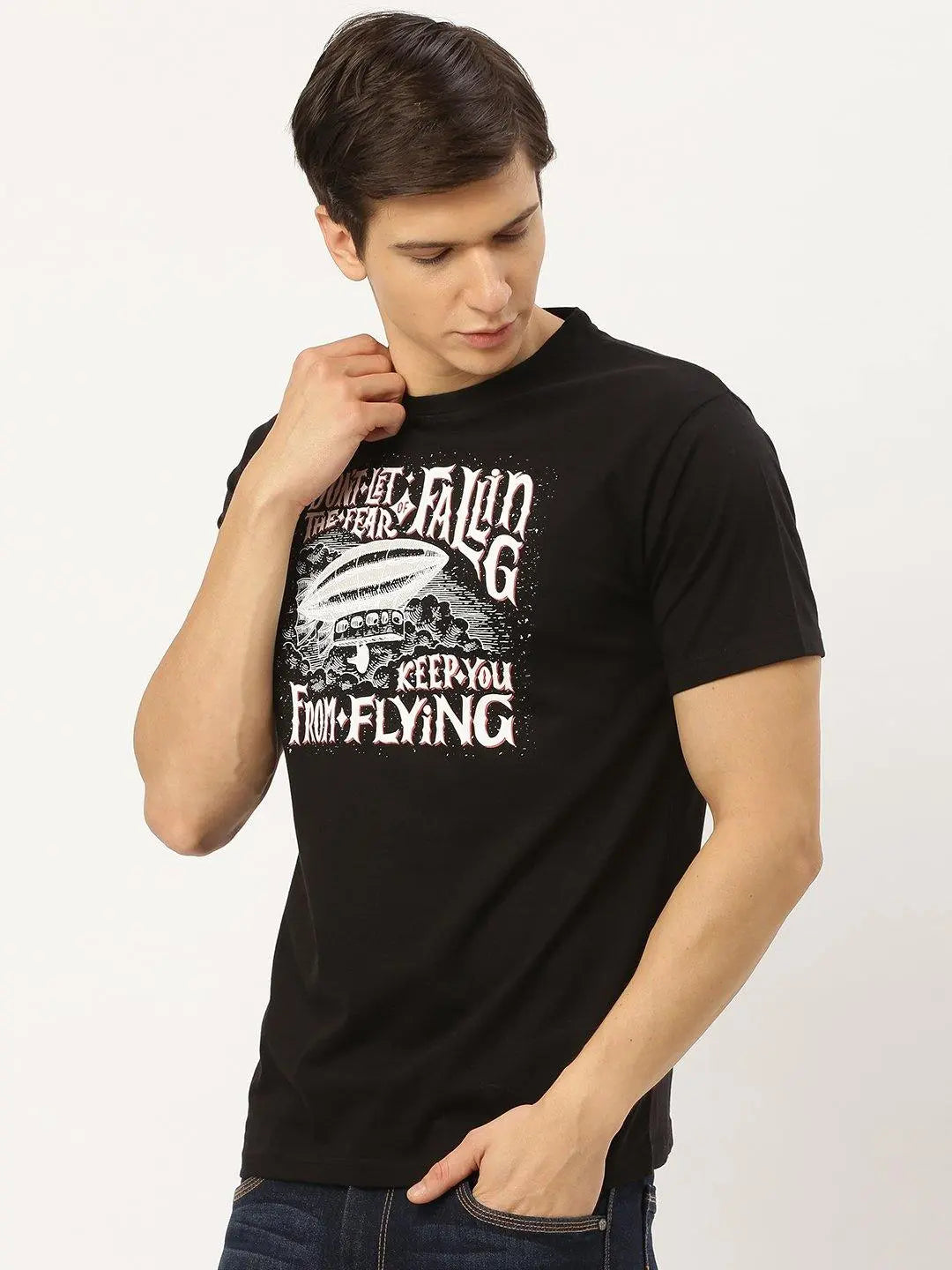 Keep Flying Black T-Shirt - The Chambal