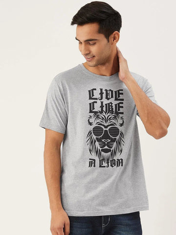 Live Like a Lion Grey T-Shirt - The Chambal