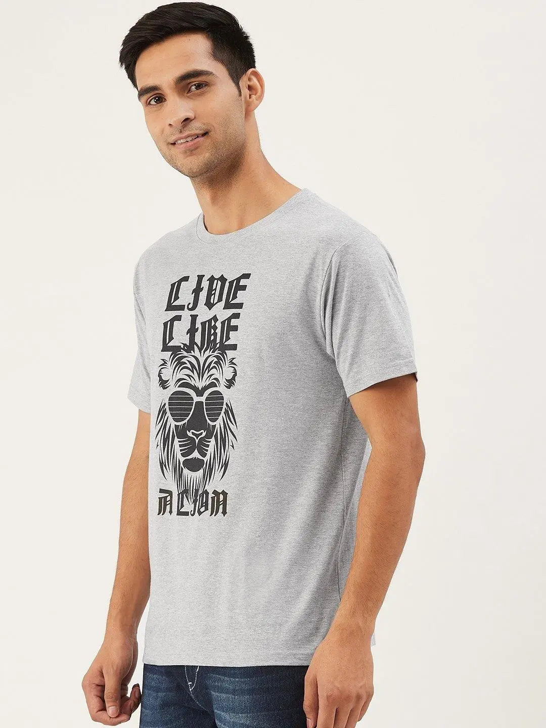 Live Like a Lion Grey T-Shirt - The Chambal