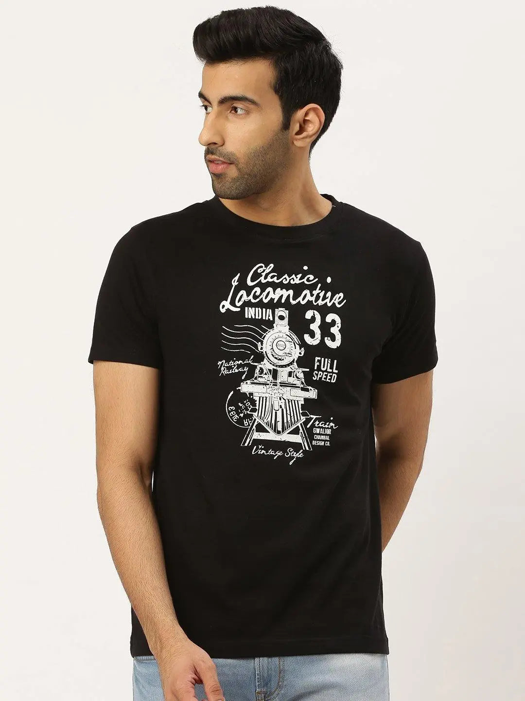 Locomotive Black T-Shirt - The Chambal