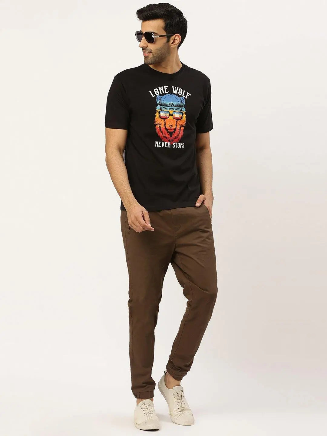 Lone Wolf Black T-Shirt - The Chambal