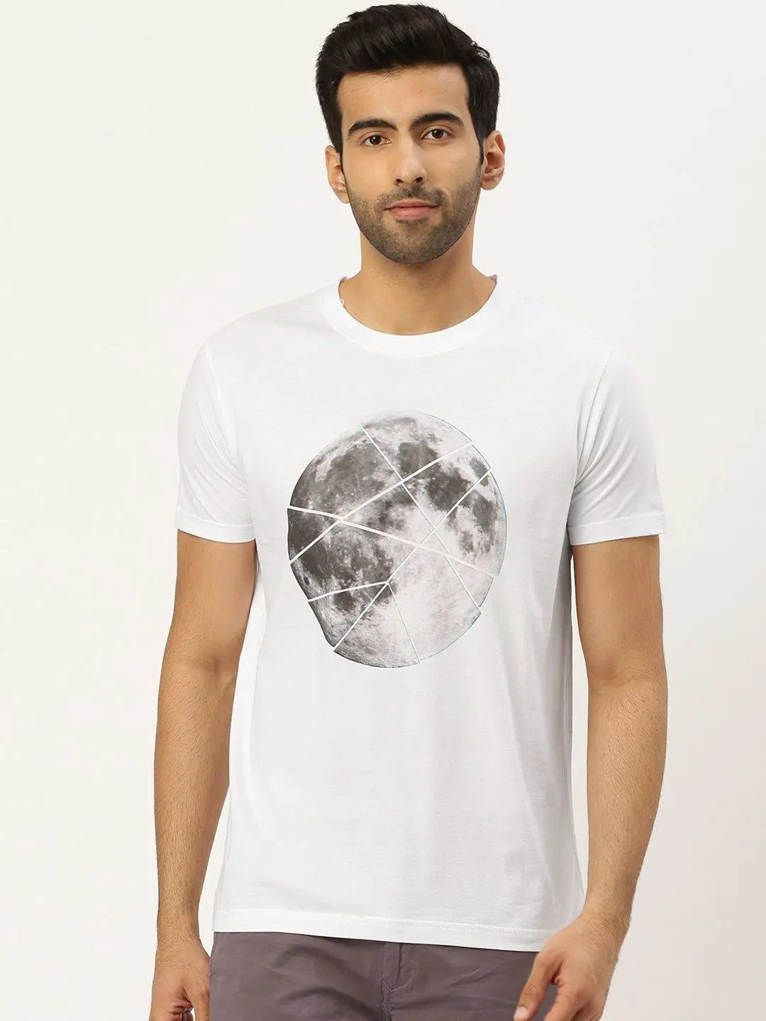 Moon Sliced White T-Shirt - The Chambal