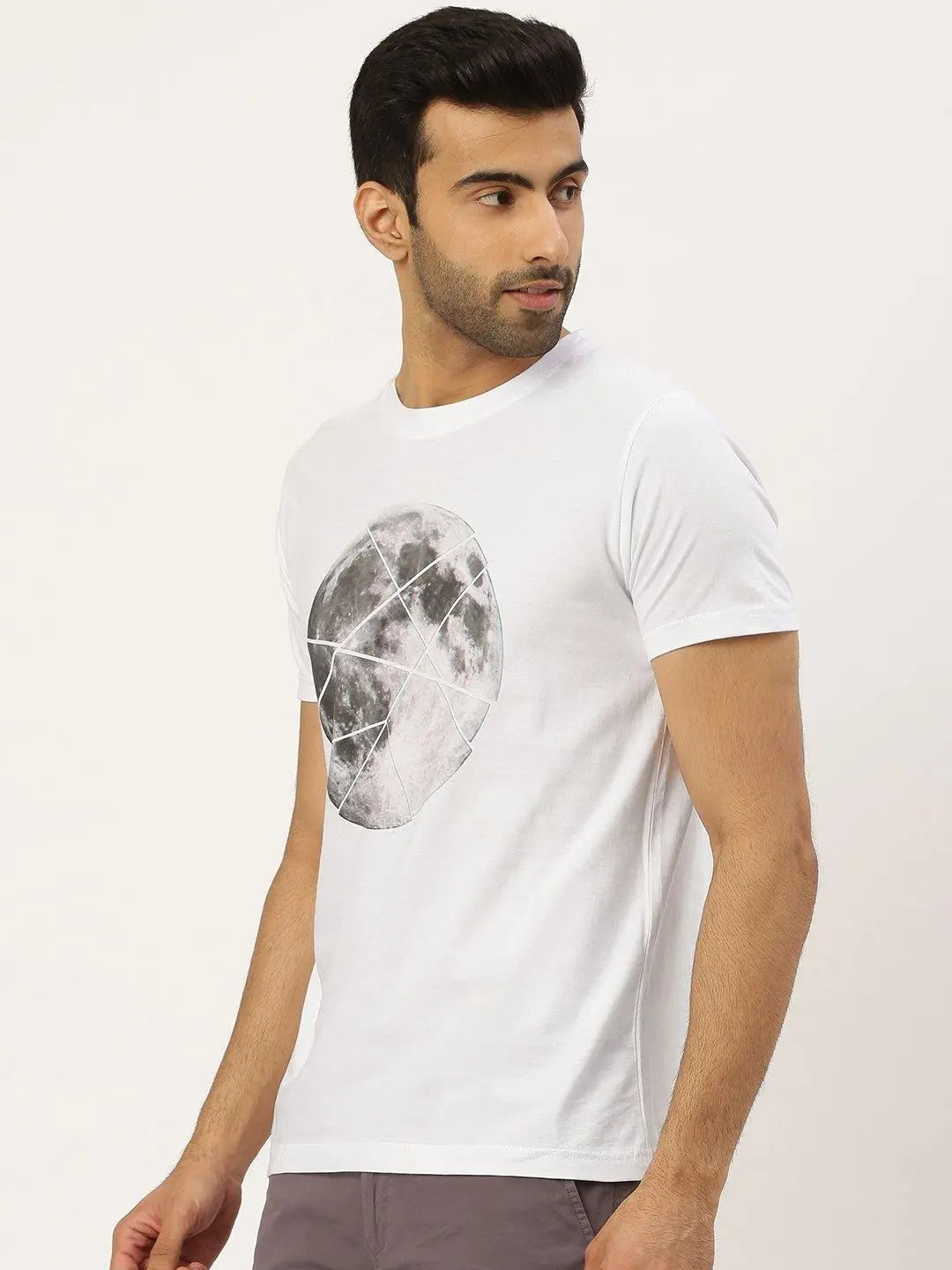 Moon Sliced White T-Shirt - The Chambal