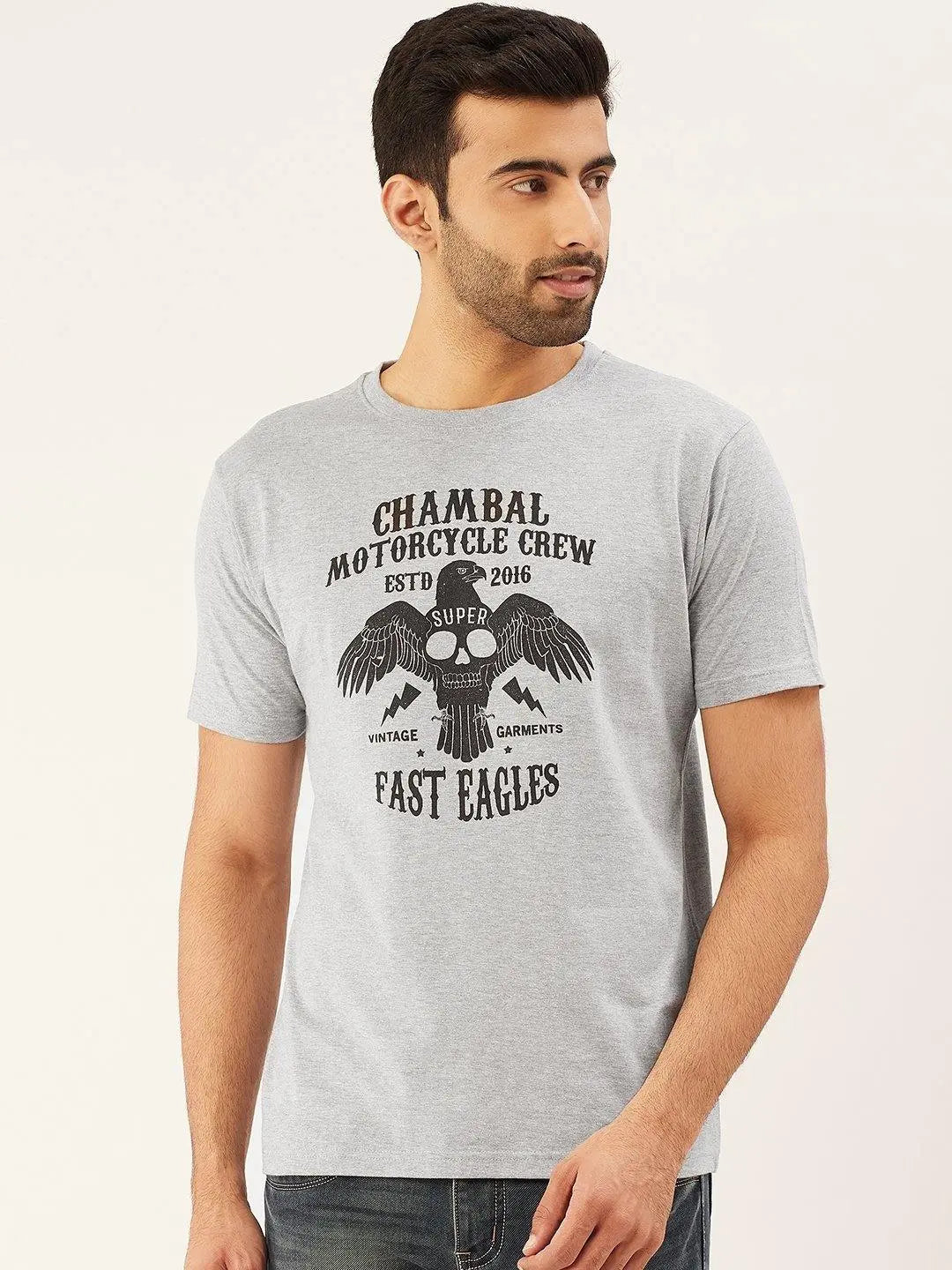 Moto Crew Grey T-Shirt - The Chambal