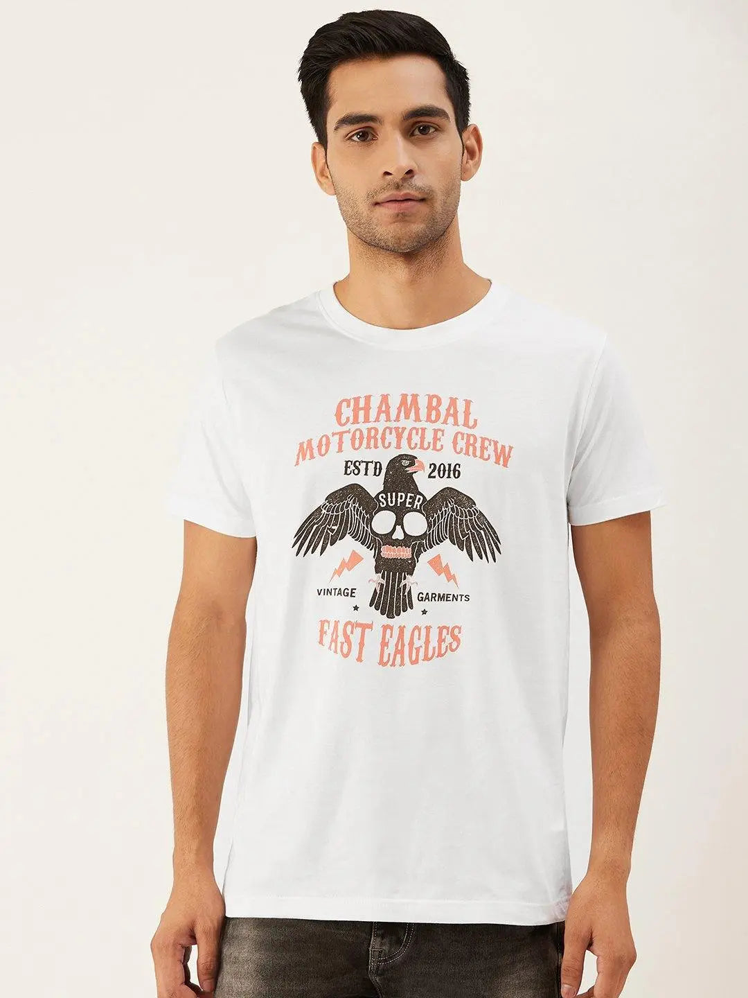 Moto Crew White T-Shirt - The Chambal