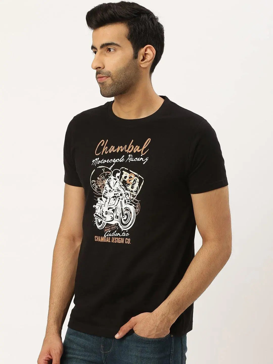 Moto Racing Black T-Shirt - The Chambal