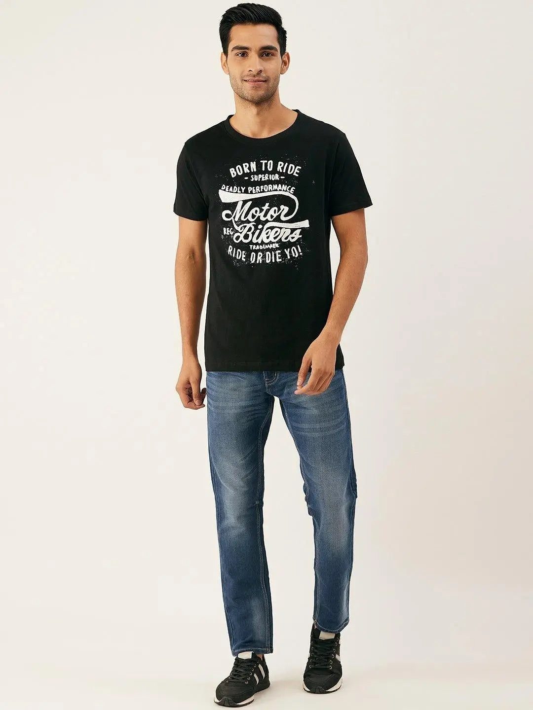 Motor Biker Black T-Shirt - The Chambal