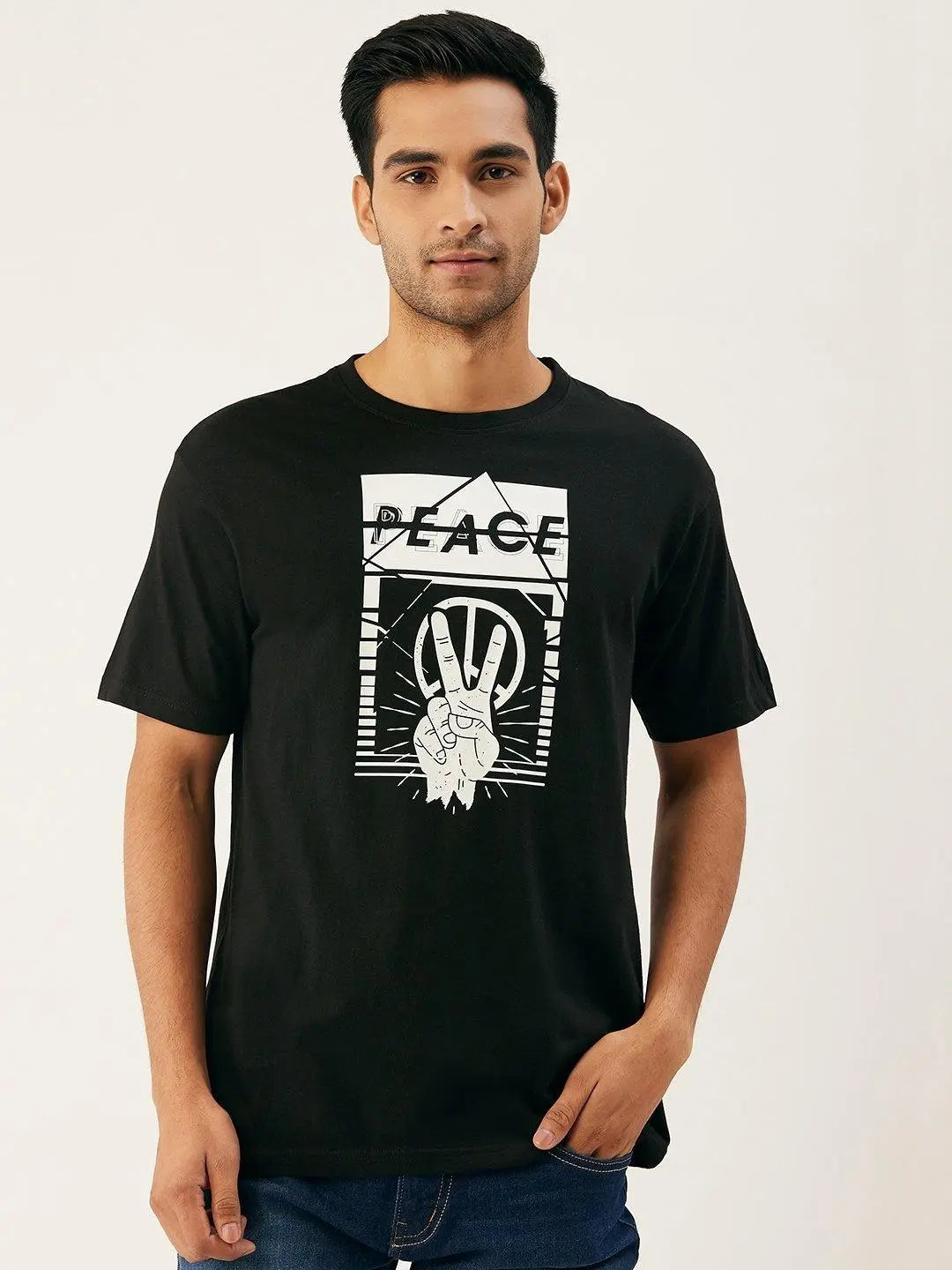 Peace Black T-Shirt - The Chambal