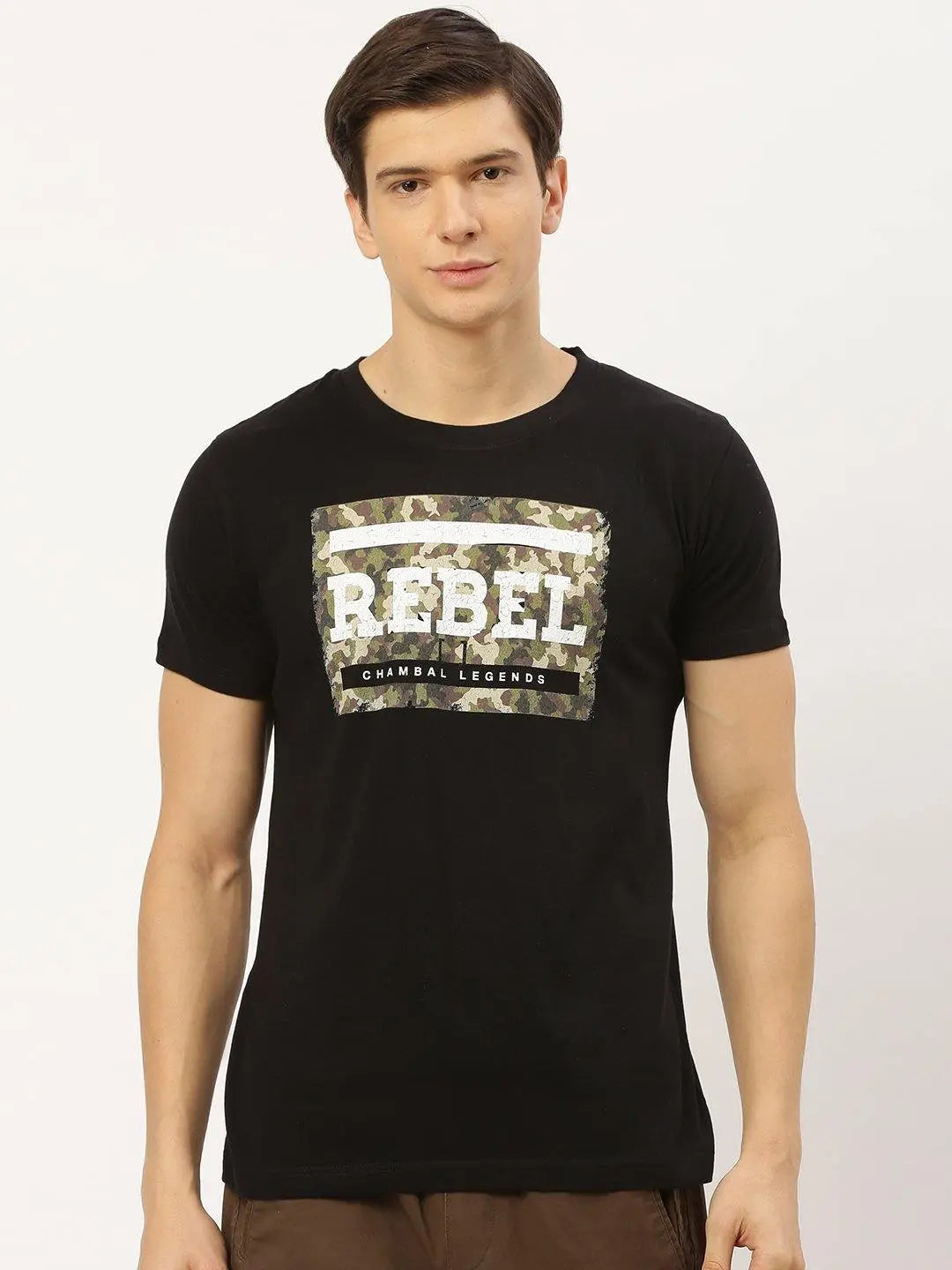 Rebel Camo Black T-Shirt - The Chambal