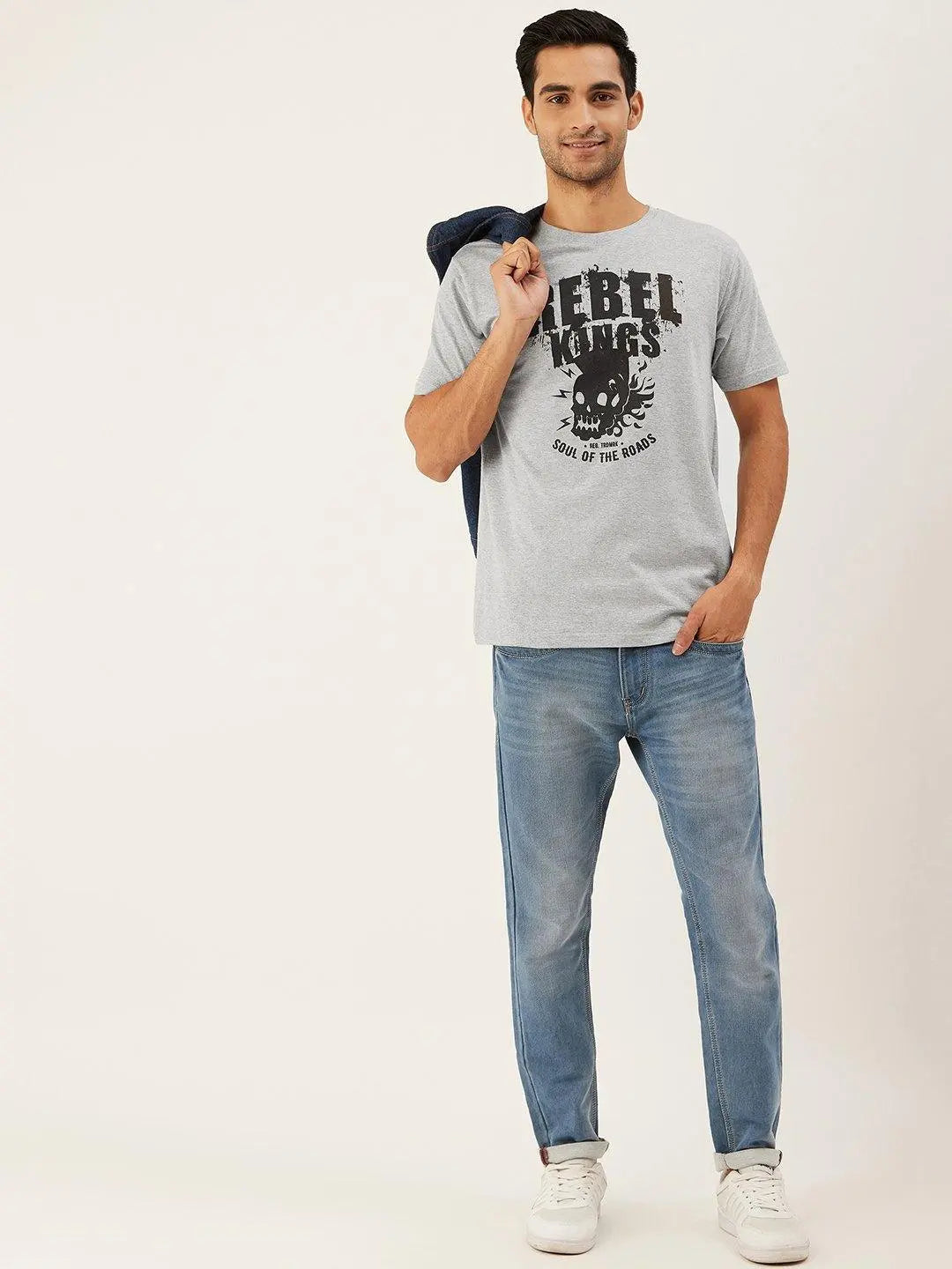 Rebel King Grey T-Shirt - The Chambal