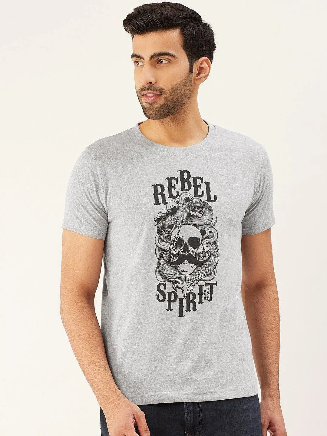 Rebel Spirit Grey T-Shirt - The Chambal