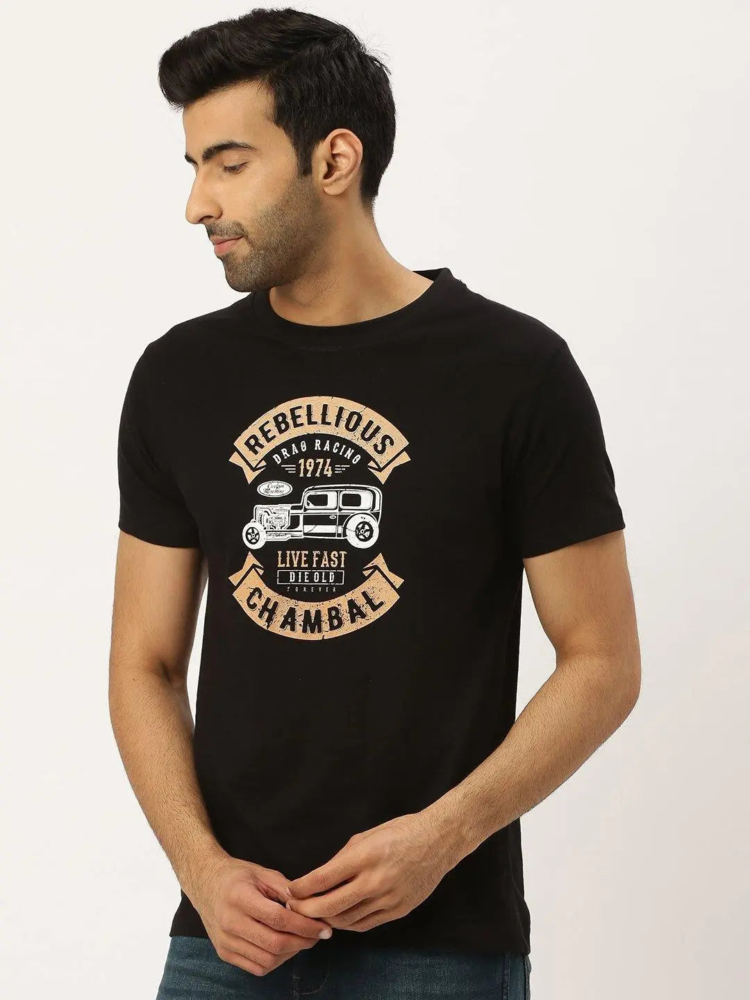 Rebellious Ride Black T-Shirt - The Chambal