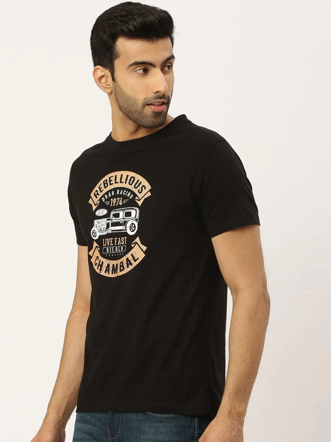 Rebellious Ride Black T-Shirt - The Chambal