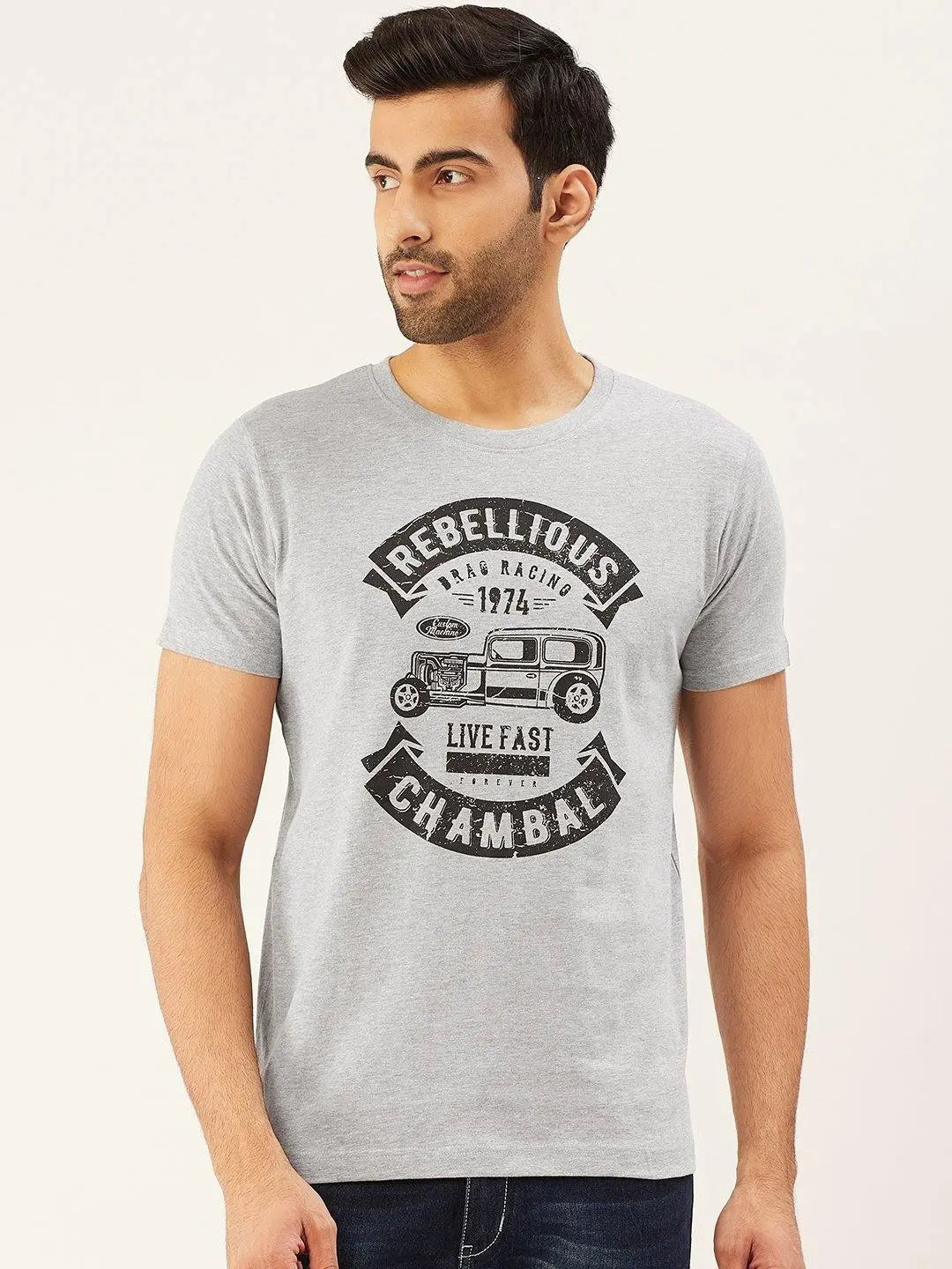 Rebellious Grey T-Shirt - The Chambal