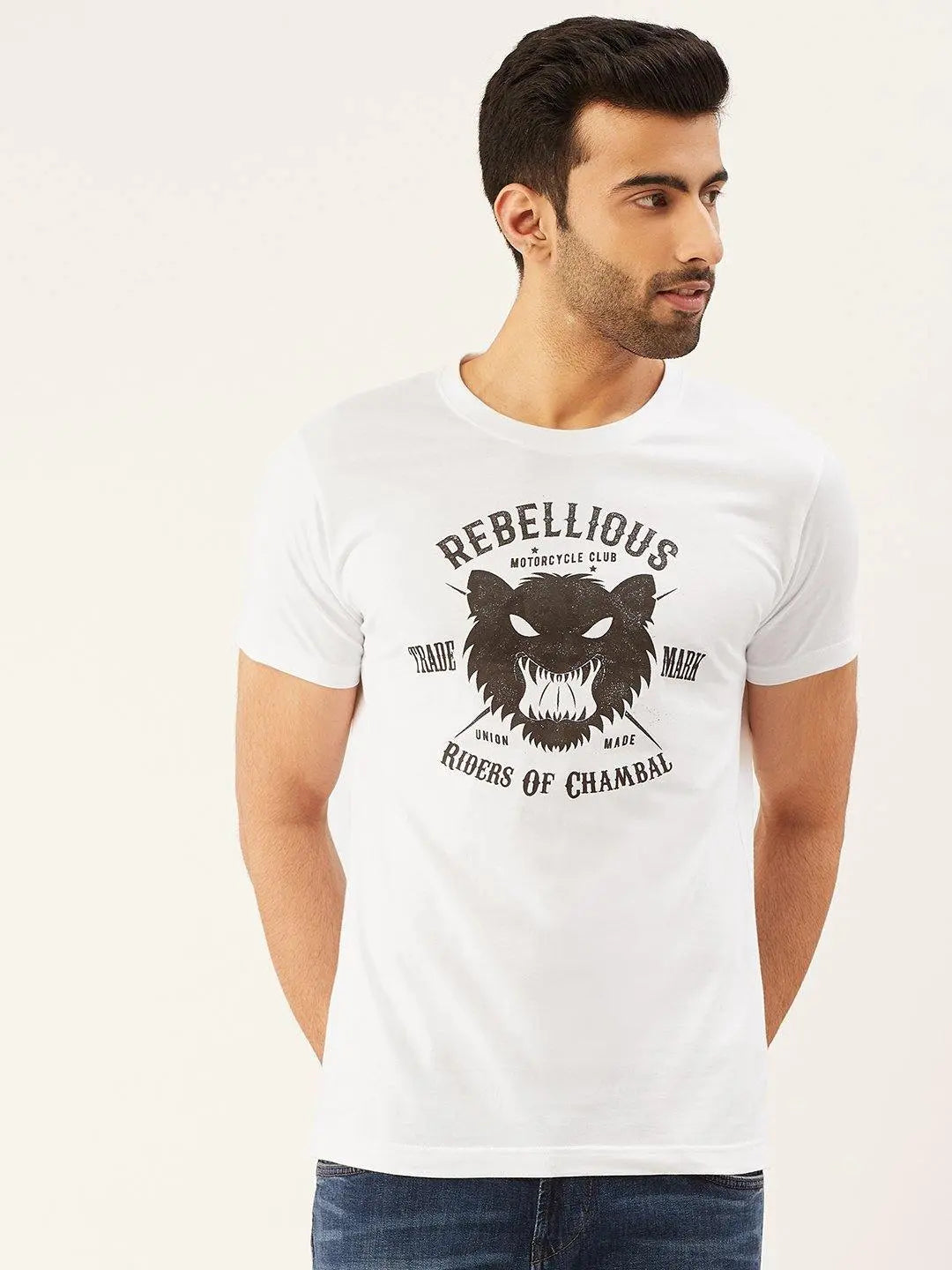 Rebellious Rider White T-Shirt - The Chambal