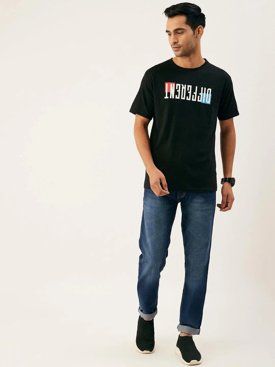 Be Different Black T-Shirt - The Chambal