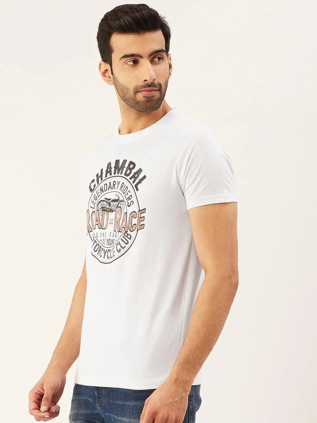 Road Race White T-Shirt - The Chambal