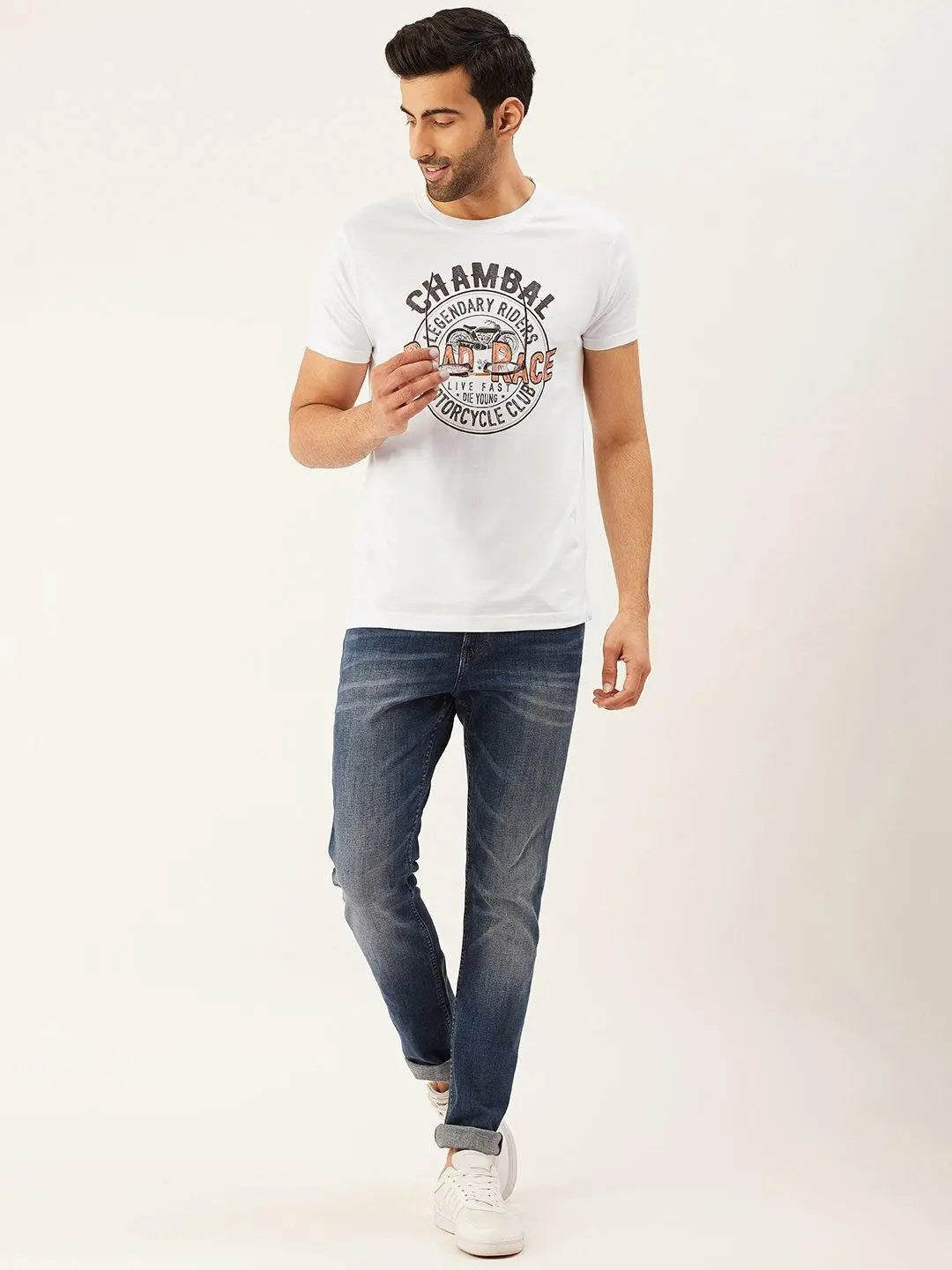 Road Race White T-Shirt - The Chambal