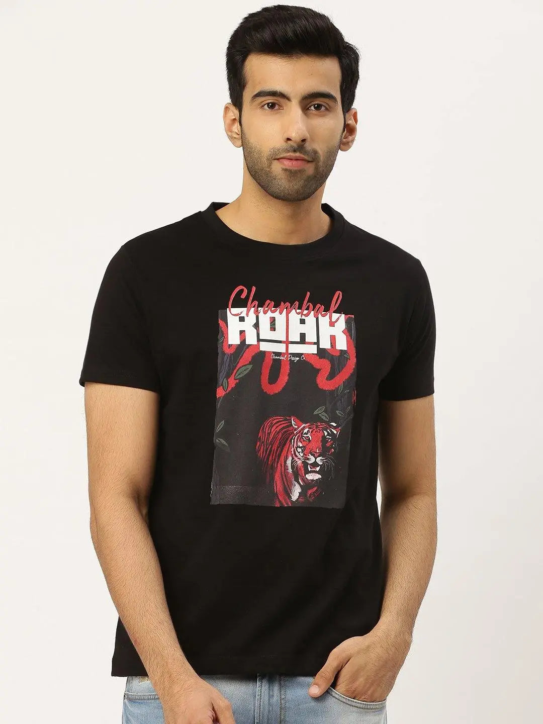 Chambal Roar Black T-Shirt - The Chambal