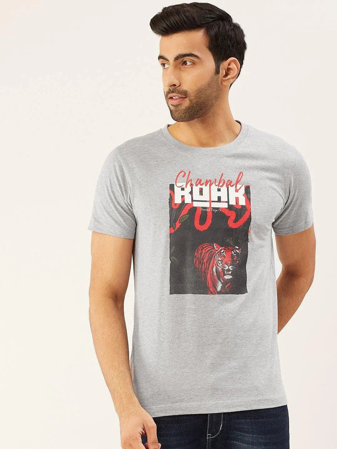 Chambal Roar Grey T-Shirt - The Chambal