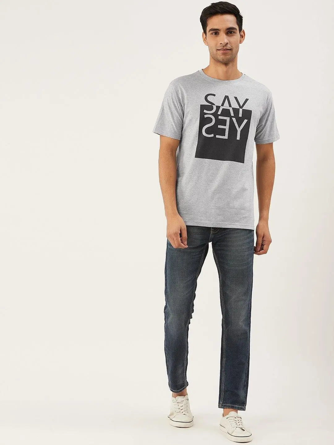 Say Yes Grey T-Shirt - The Chambal