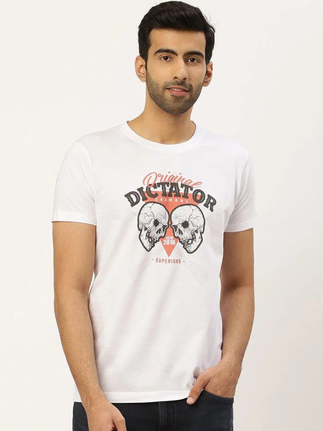 Skull Dictator White T-Shirt - The Chambal