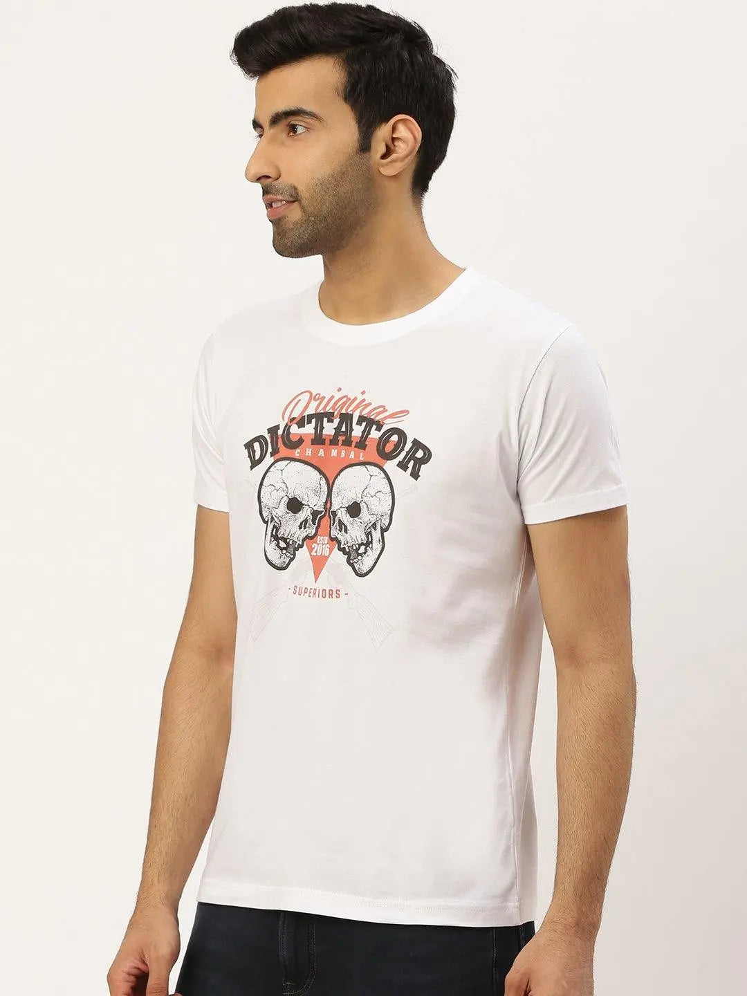 Skull Dictator White T-Shirt - The Chambal