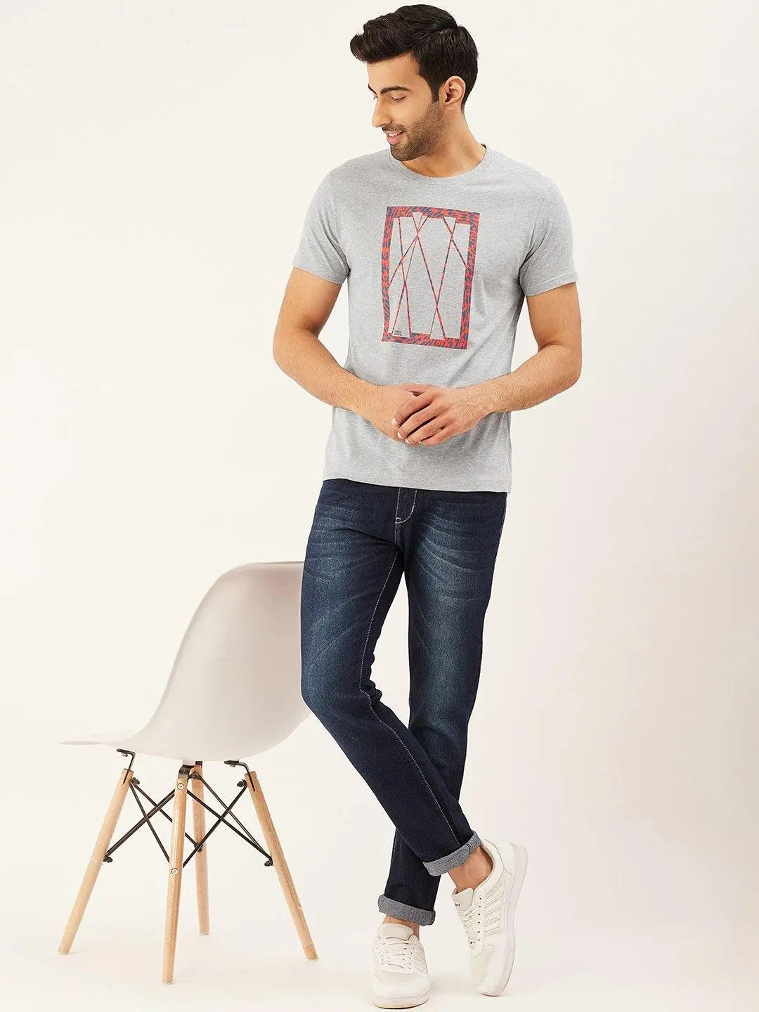 Slit Animal Grey T-Shirt - The Chambal