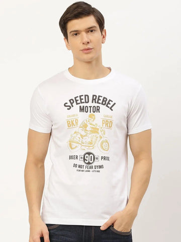 Speed Moto White T-Shirt - The Chambal