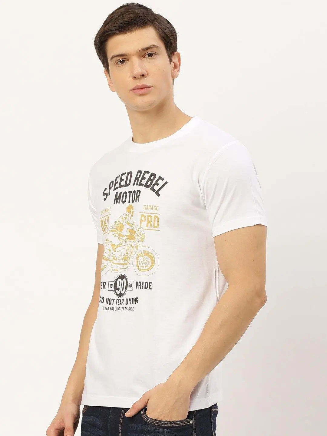 Speed Moto White T-Shirt - The Chambal