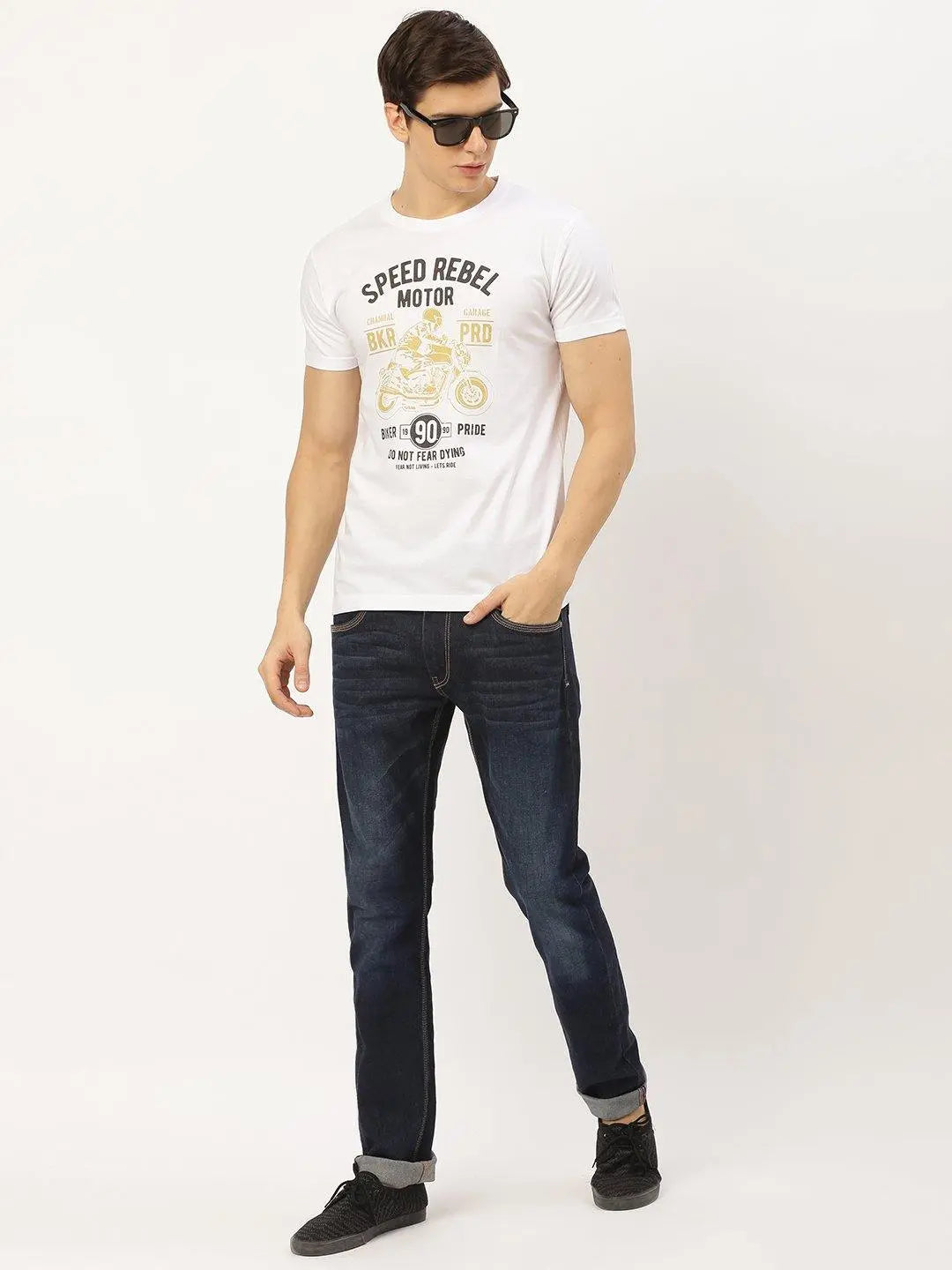 Speed Moto White T-Shirt - The Chambal