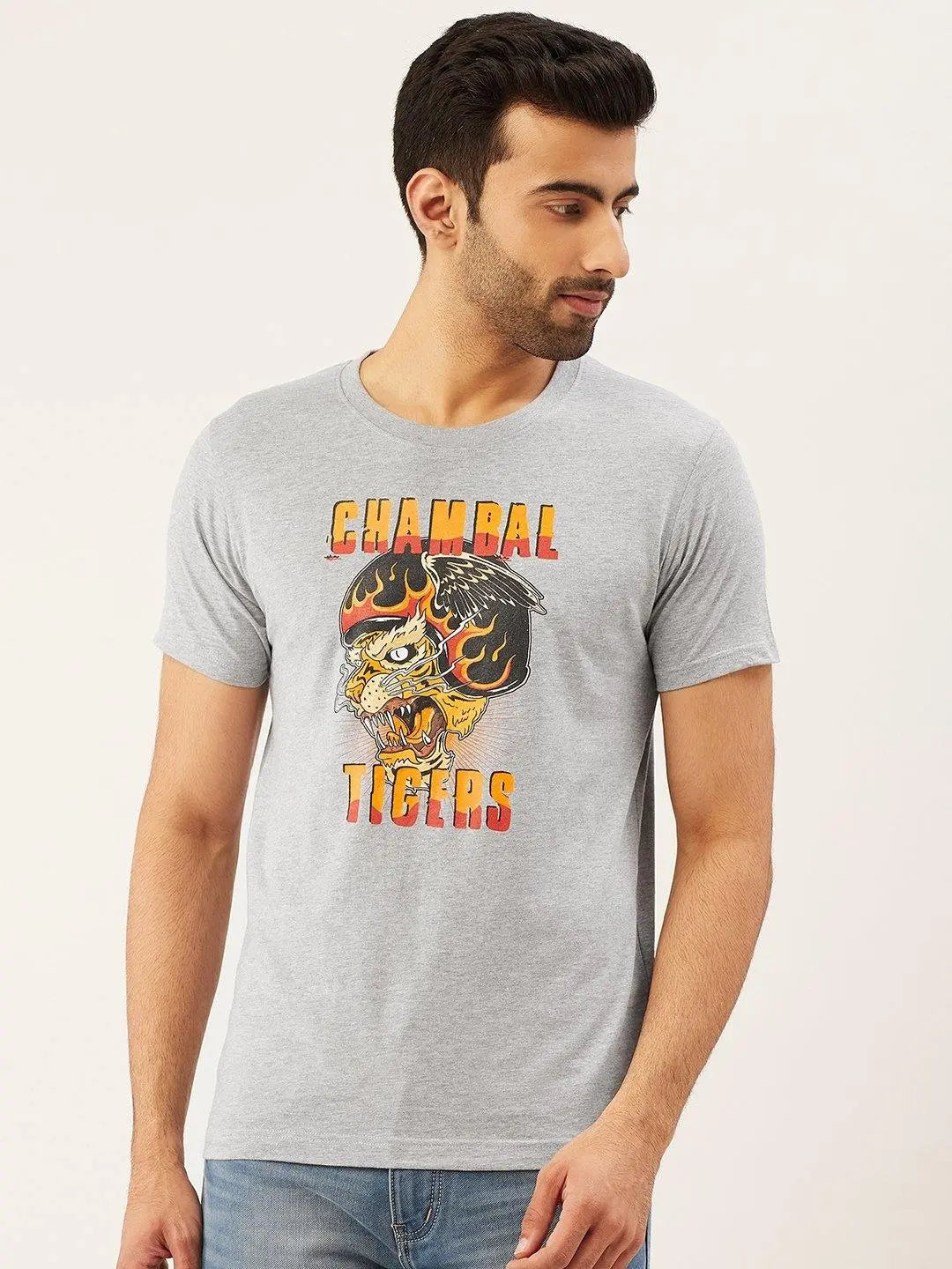 Chambal Tigers Grey T-Shirt - The Chambal